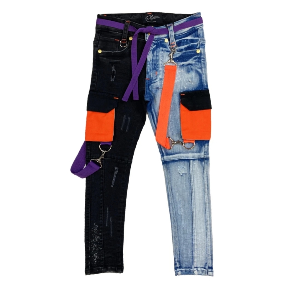 Elite Premium Denim Dark Ocean Kids Cargo Jeans